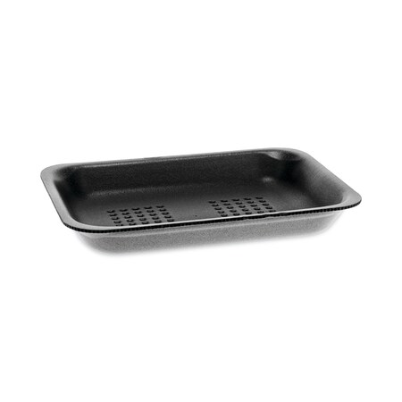 Pactiv Evergreen Supermarket Trays, #2, 5.88 x  8.38 x 1.21, Black, PK500 51P902